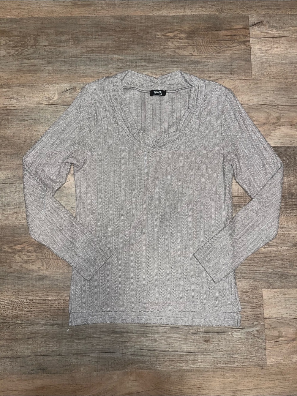 Miss Me Beige V-Neck Sweater size M